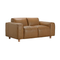 Nerio Camel Leather Love Seat - Leather Sofa - - Greathouse