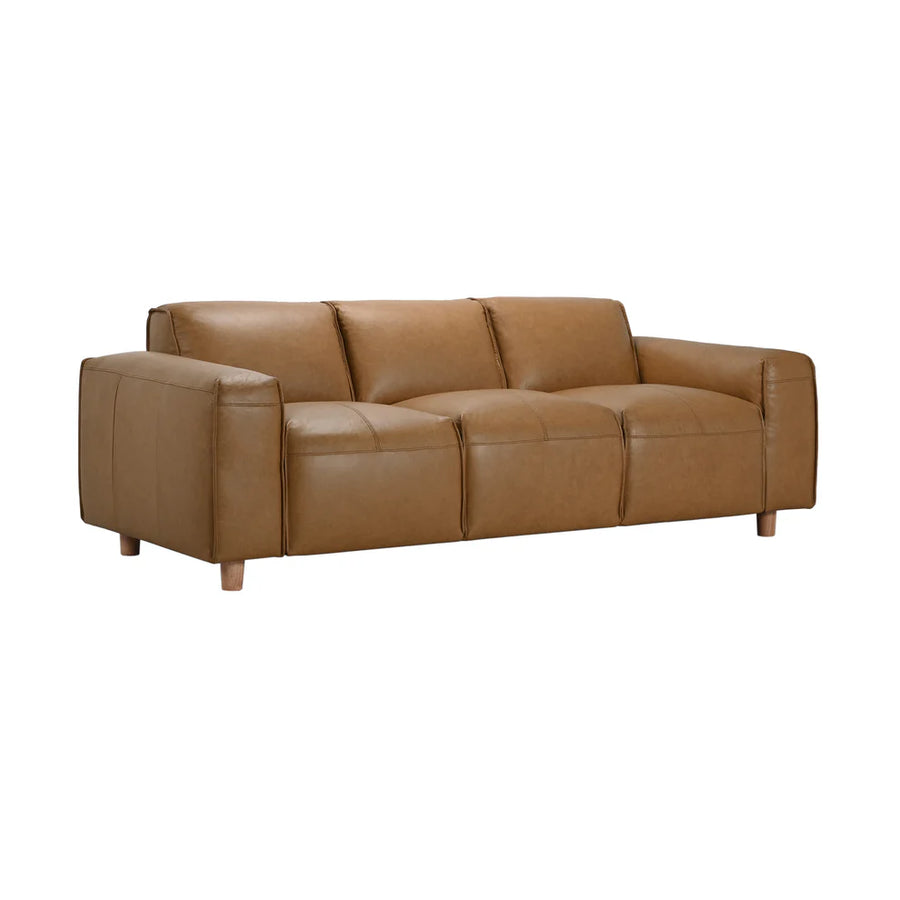 Nerio Camel Leather Sofa