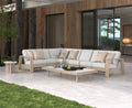 Novara 5 Pce Rocking Sectional - Flax - Outdoor Aluminum - - Greathouse