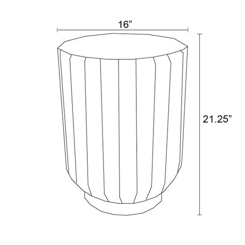 Onyx 16" Round End Table - SAVE 50% - Aluminum - - Greathouse