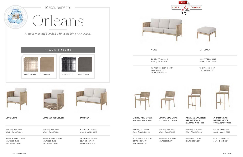 Orleans 3 Pce Outdoor Seating Seat