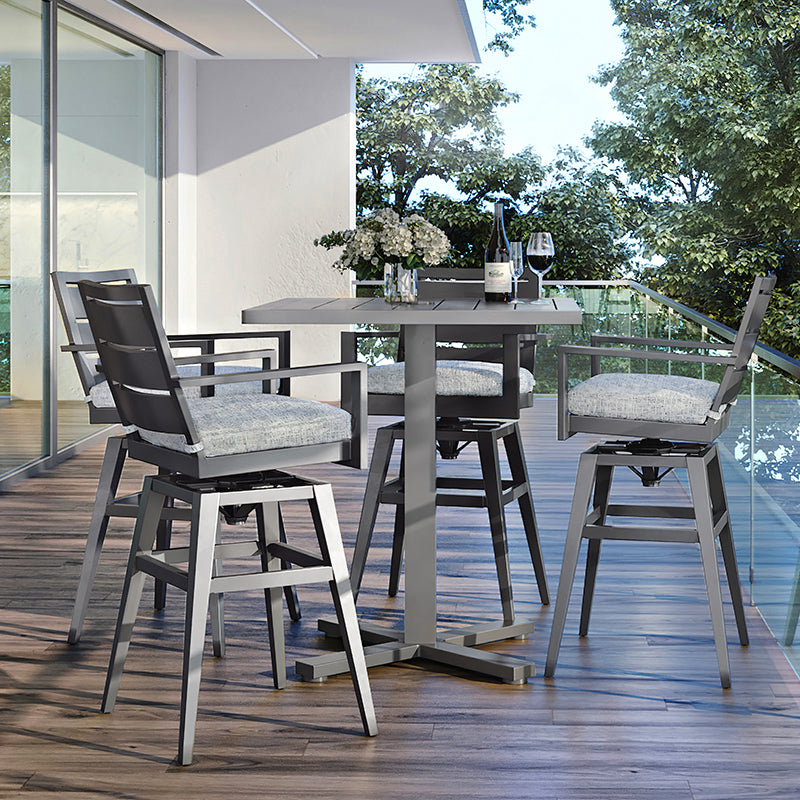 Palermo Swivel Barstool - Graphite - Outdoor Aluminum - - Greathouse