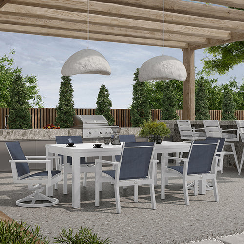 Palermo 7 Pce Dining Set - White - Aluminum - - Greathouse