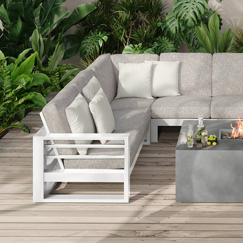 Palermo 3 Piece Sectional - White - wicker - - Greathouse