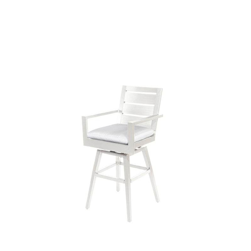 Palermo Swivel Barstool - White - Outdoor Aluminum - - Greathouse