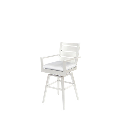 Palermo Swivel Barstool - White - Outdoor Aluminum - - Greathouse