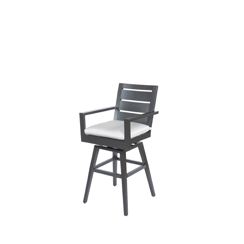 Palermo Swivel Barstool - Graphite - Outdoor Aluminum - - Greathouse