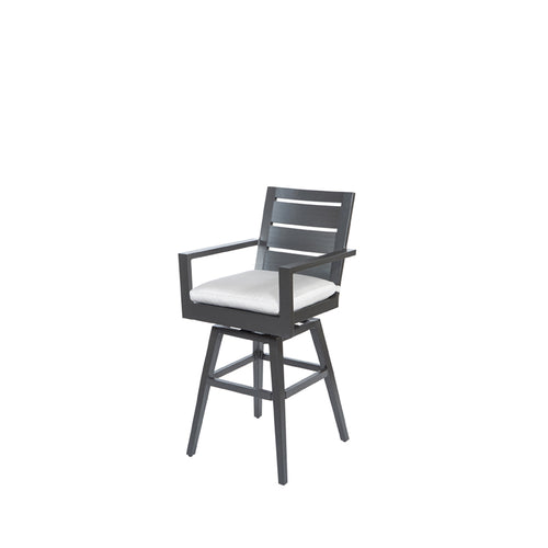 Palermo Swivel Counter Stool - Graphite - Outdoor Aluminum - - Greathouse