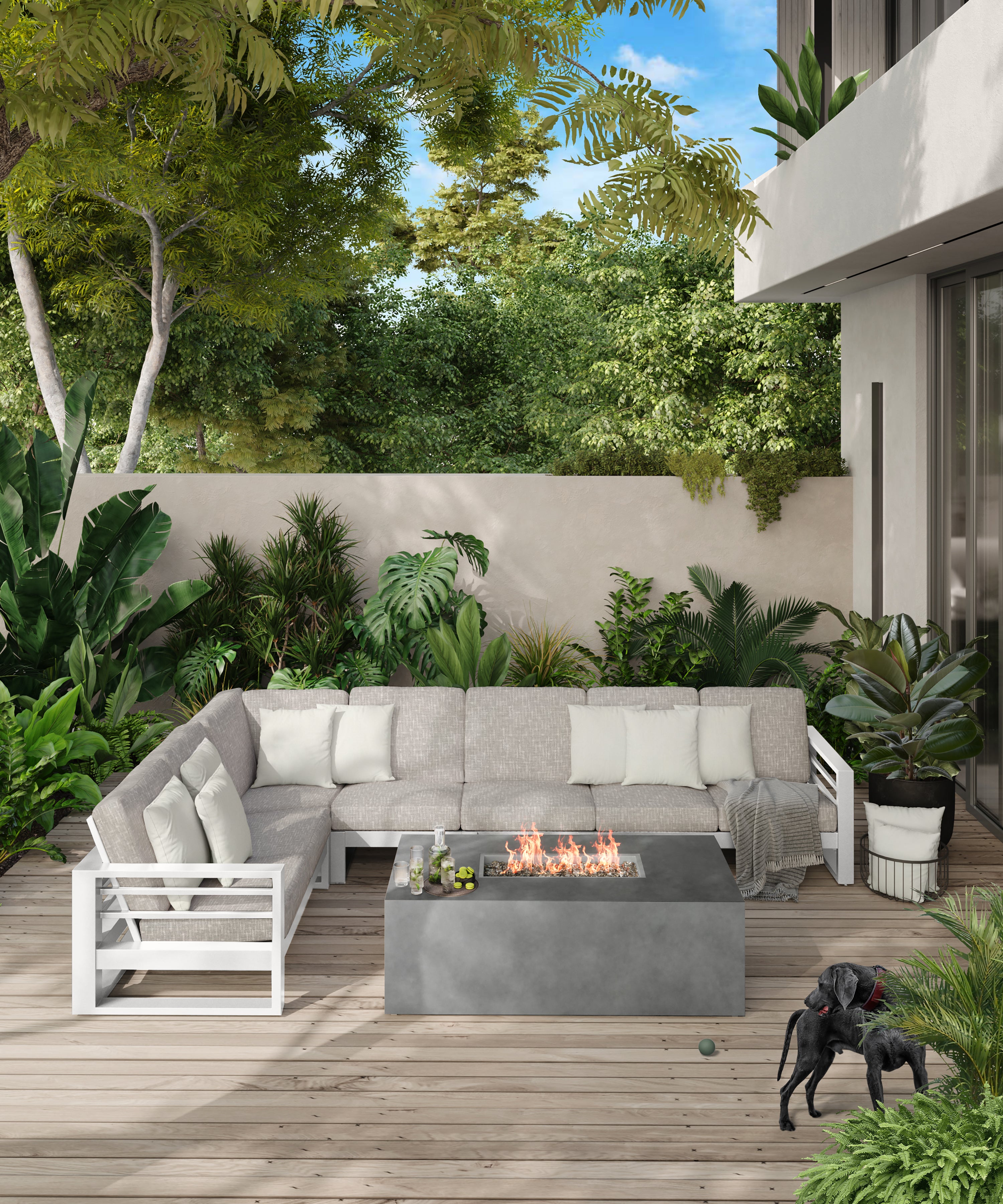 Palermo 3 Piece Sectional - White