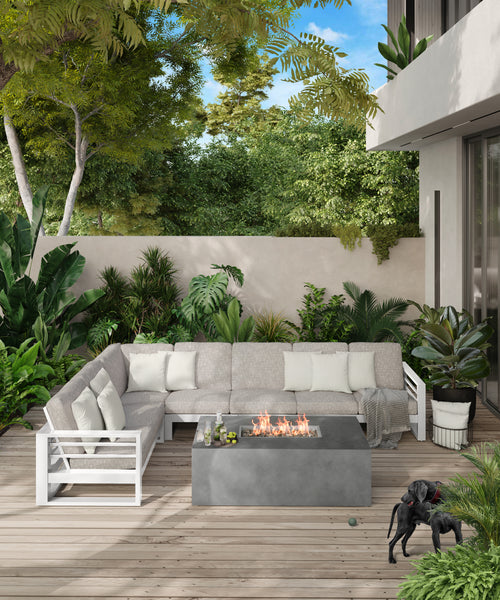 Palermo 3 Piece Sectional - White - wicker - - Greathouse