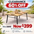 Parker 79" Outdoor Dining Table - 60% OFF