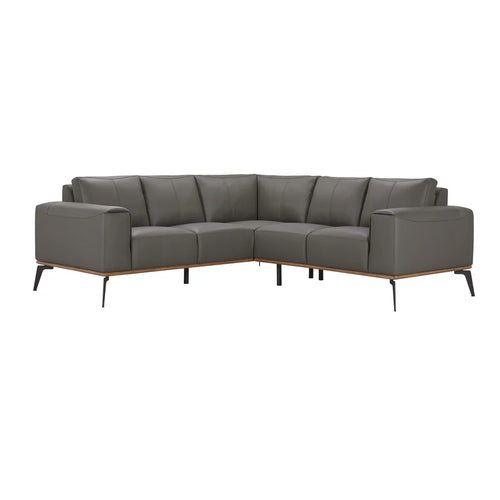 Pietro Gray Leather Sectional