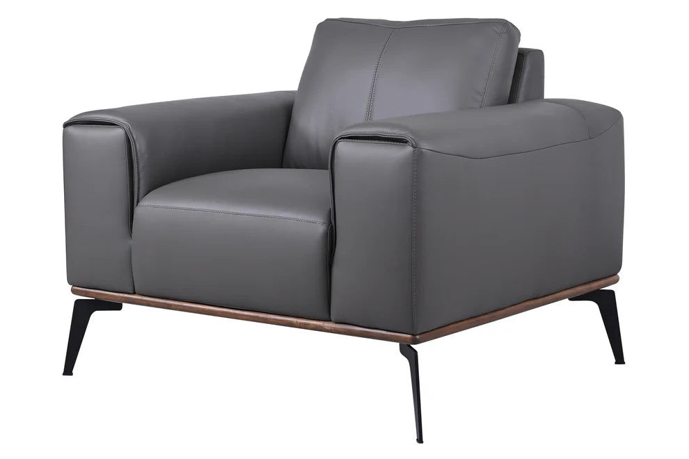Pietro Gray Leather Sectional - SAVE 55%