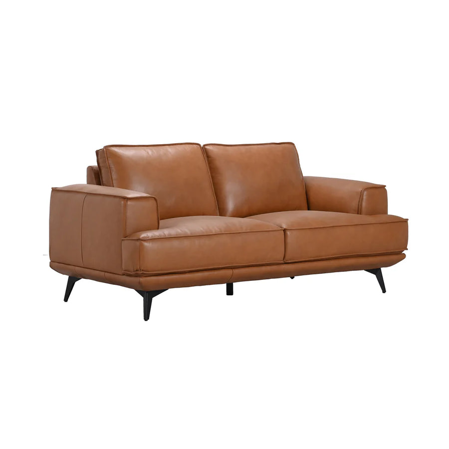 Pirelli Camel Leather Love Seat