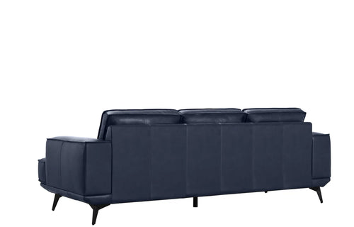 Pirelli Blue Leather Sofa - Leather Sofa - - Greathouse