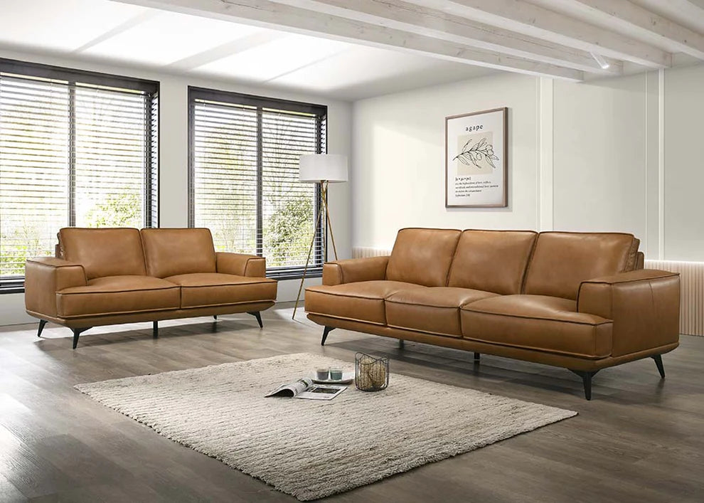 Pirelli Camel Leather Sofa