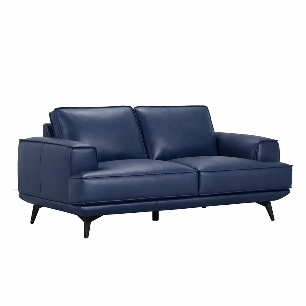 Pirelli Blue Leather Love Seat - SALE PRICE