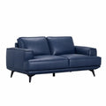 Pirelli Blue Leather Love Seat - SALE PRICE
