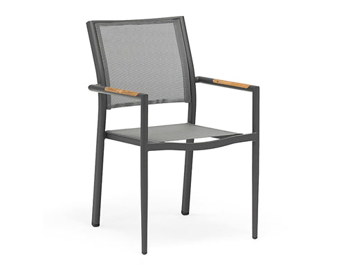 Polo Dining Arm Chair - White - Aluminum - - Greathouse