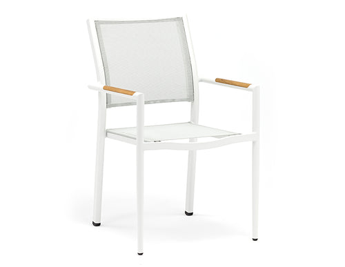 Polo Dining Arm Chair - White - Aluminum - - Greathouse