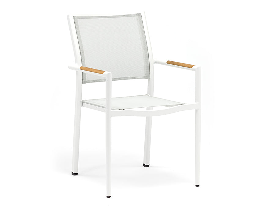 Polo Dining Arm Chair - White