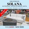 Solana Outdoor Upholstered Sofa SAVE 70%