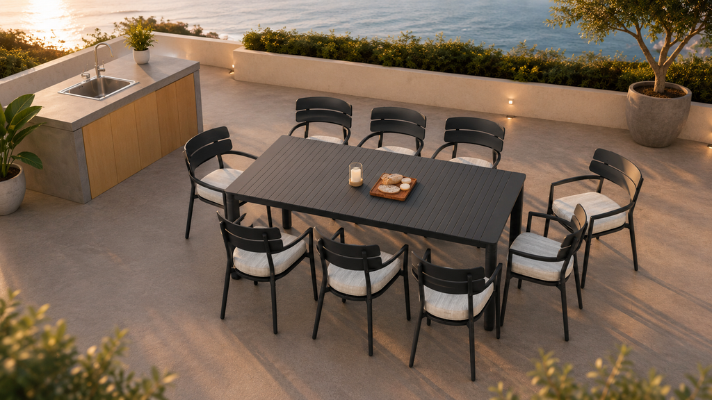 Vienna 7 Pce Extension Table Set - SAVE 30% - Outdoor Aluminum - - Greathouse
