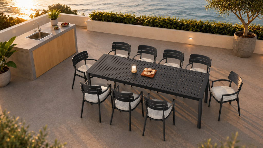 Vienna 7 Pce Extension Table Set - SAVE 30% - Outdoor Aluminum - - Greathouse
