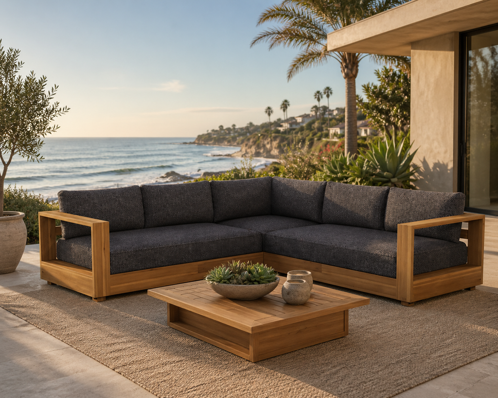 Santorini Teak Sectional - Teak - - Greathouse
