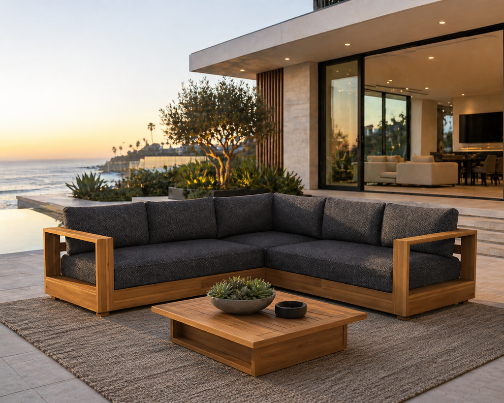 Santorini Teak Sectional - Teak - - Greathouse