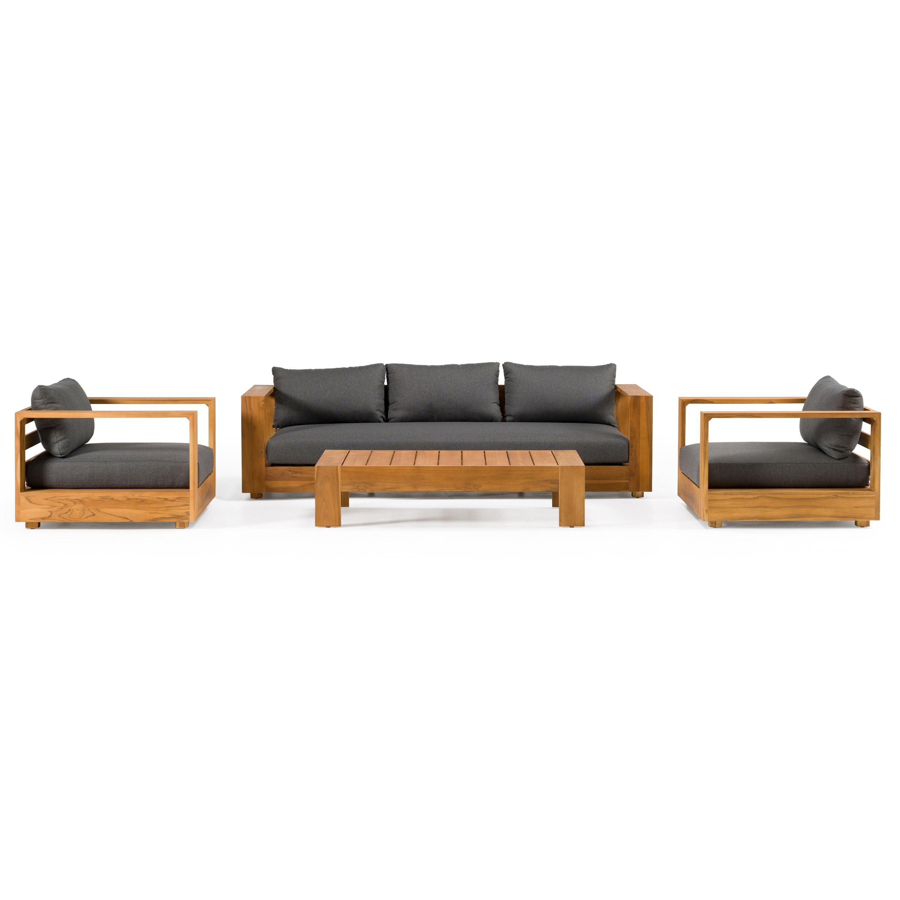 Santorini 4 Pce Teak Set - Teak - - Greathouse