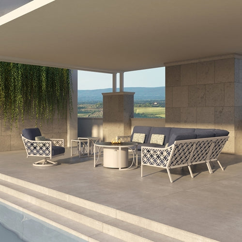 Saxton 3 Piece Sectional - Aluminum - - Greathouse