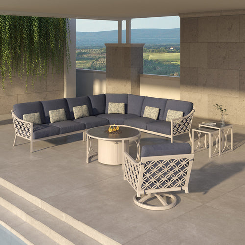 Saxton 3 Piece Sectional - Aluminum - - Greathouse