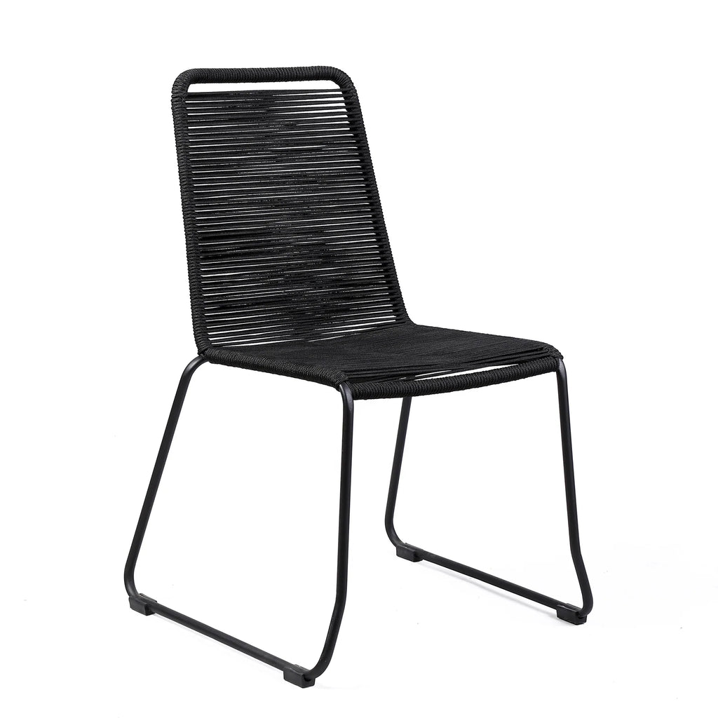 Shasta Dining Chair Set of 2 - Black - Outdoor Rope - - Greathouse