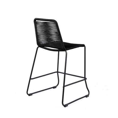 Shasta Stool Set of 2 - Black - Outdoor Rope - - Greathouse