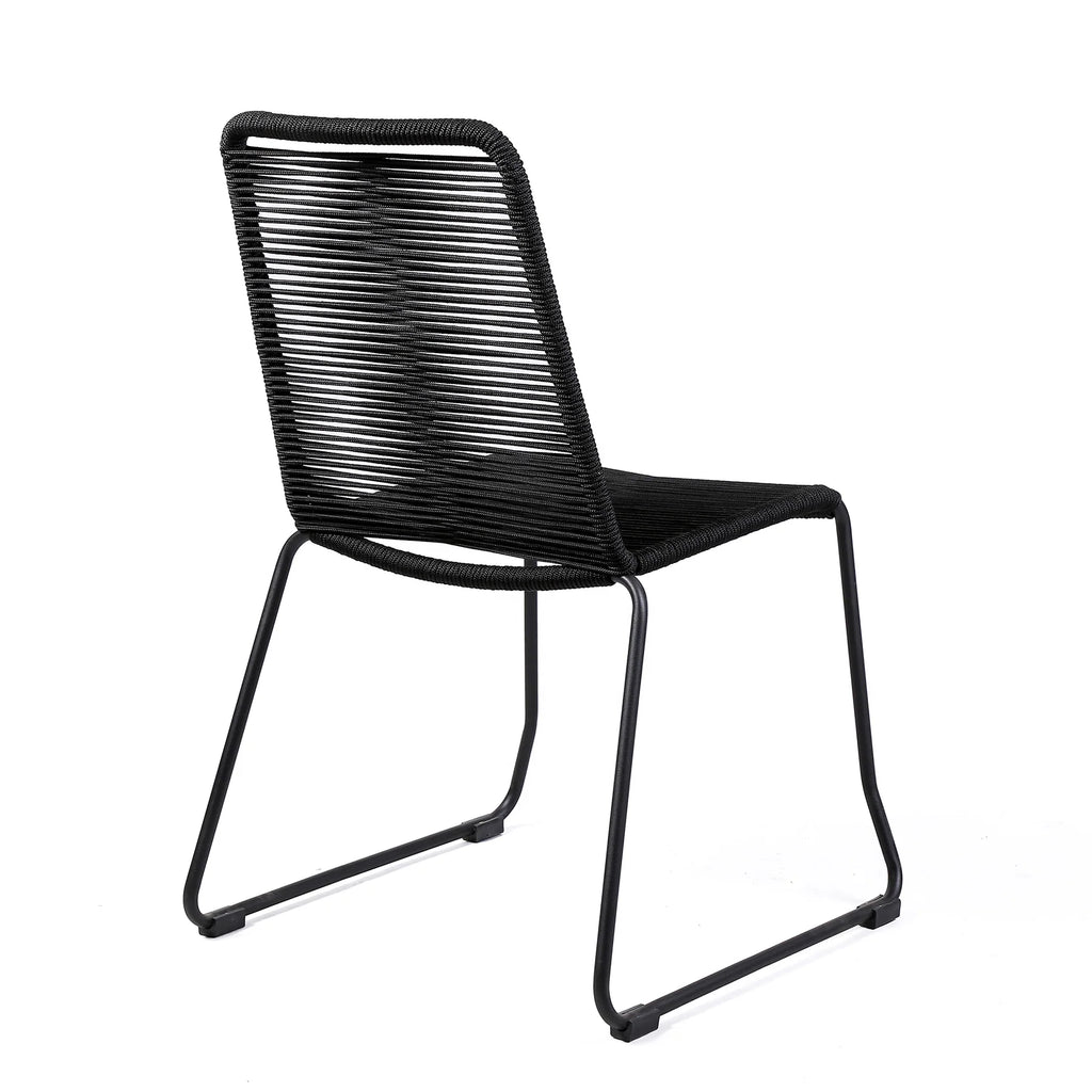 Shasta Dining Chair Set of 2 - Black - Outdoor Rope - - Greathouse