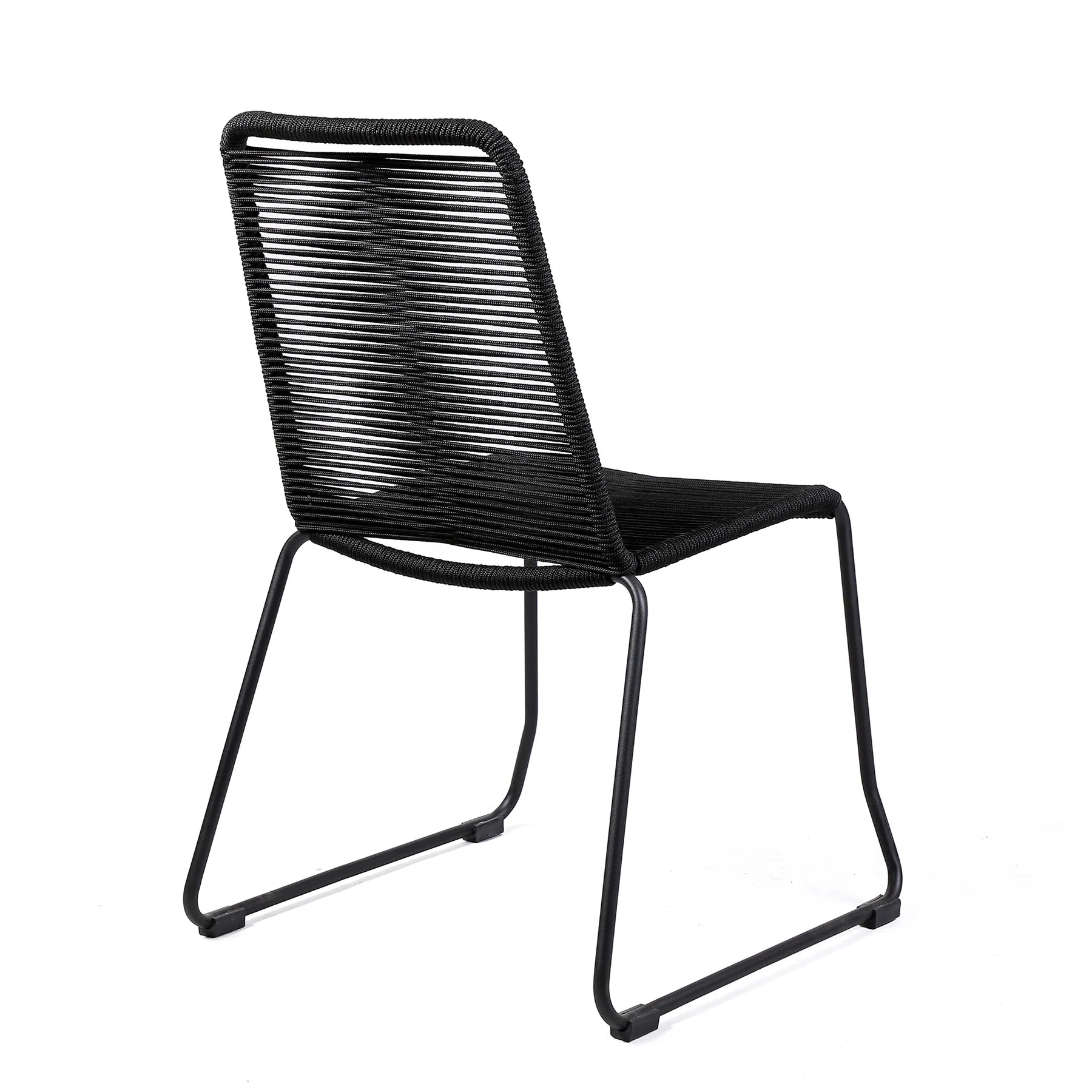 Shasta Dining Chair Set of 2 - Black - Outdoor Rope - - Greathouse