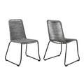Shasta Dining Chair Set of 2 - Gray - Outdoor Rope - - Greathouse