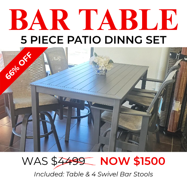 5 Pce Bar Height Table Set - SAVE 66%