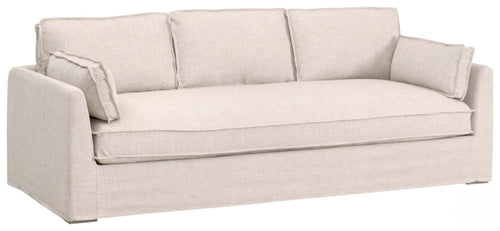 Thea Outdoor Slip Covered Sofa - Outdoor Teak - - Greathouse