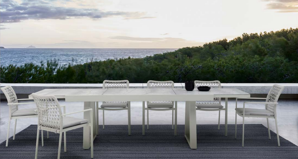 Together Extension Dining Table - White - Outdoor Aluminum - - Greathouse