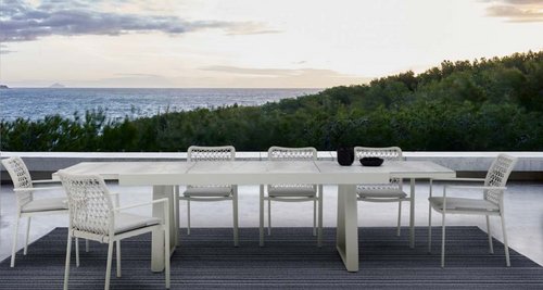 Together Extension Dining Table - White - Outdoor Aluminum - - Greathouse