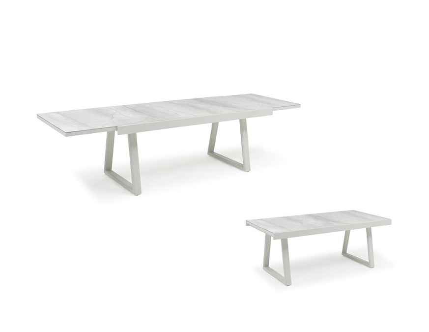 Together Extension Dining Table - White - Outdoor Aluminum - - Greathouse