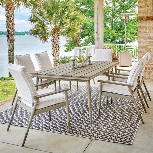 Welles 7 Pce Rustic Dining Set - Marine Grade Polymer - - Greathouse