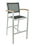 Parker FS Sling Silver Bar Stool - Black