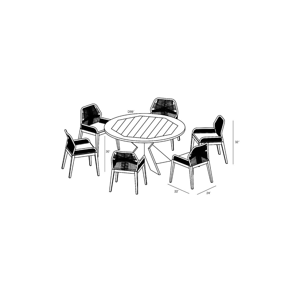 Carl 7 Pce Dining Set