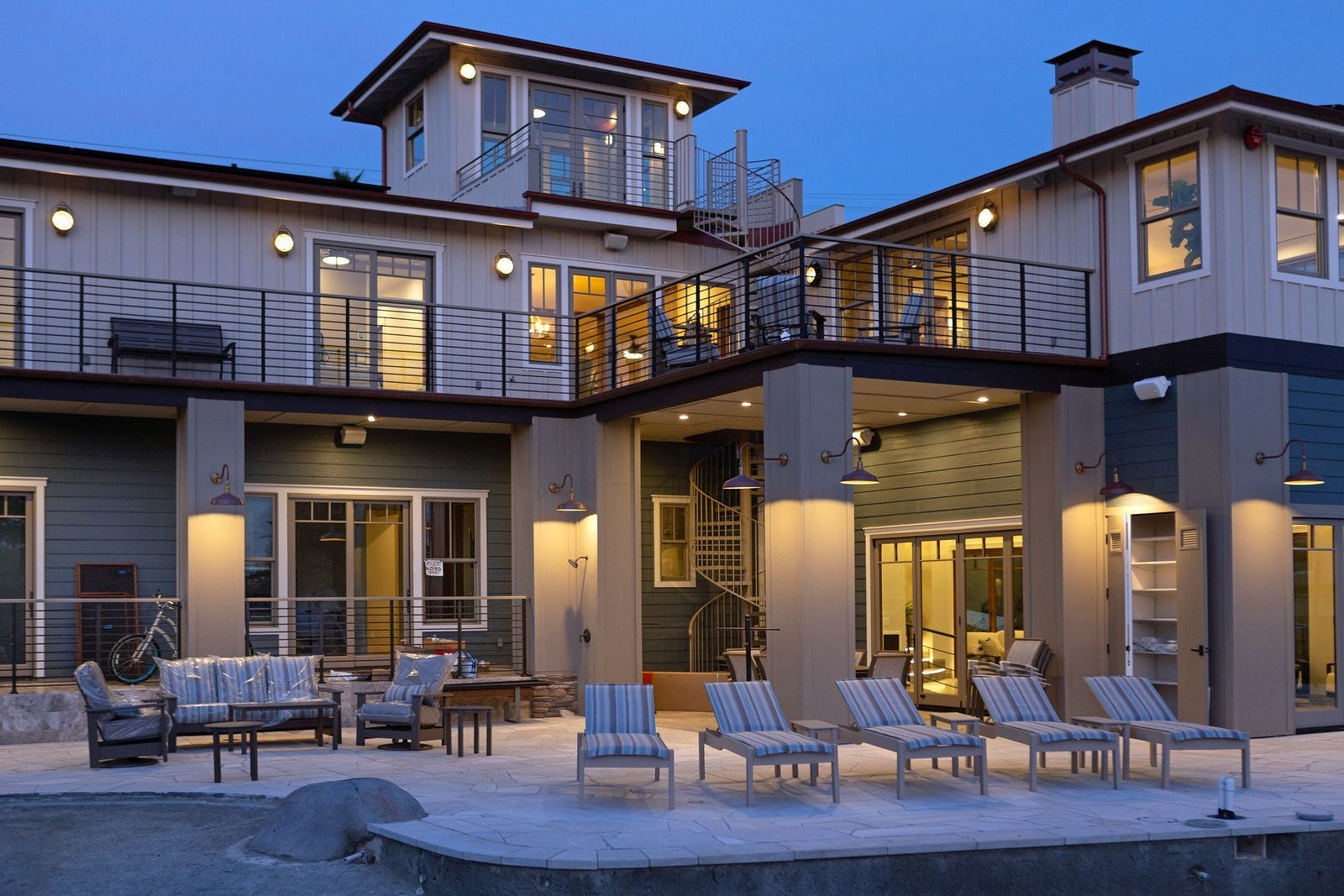 Patio furniture at night