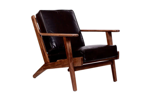 Corvallis Walnut Leather Accent Chair - Chairs - - Greathouse