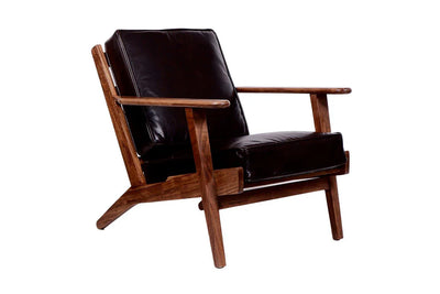 Corvallis Walnut Leather Accent Chair