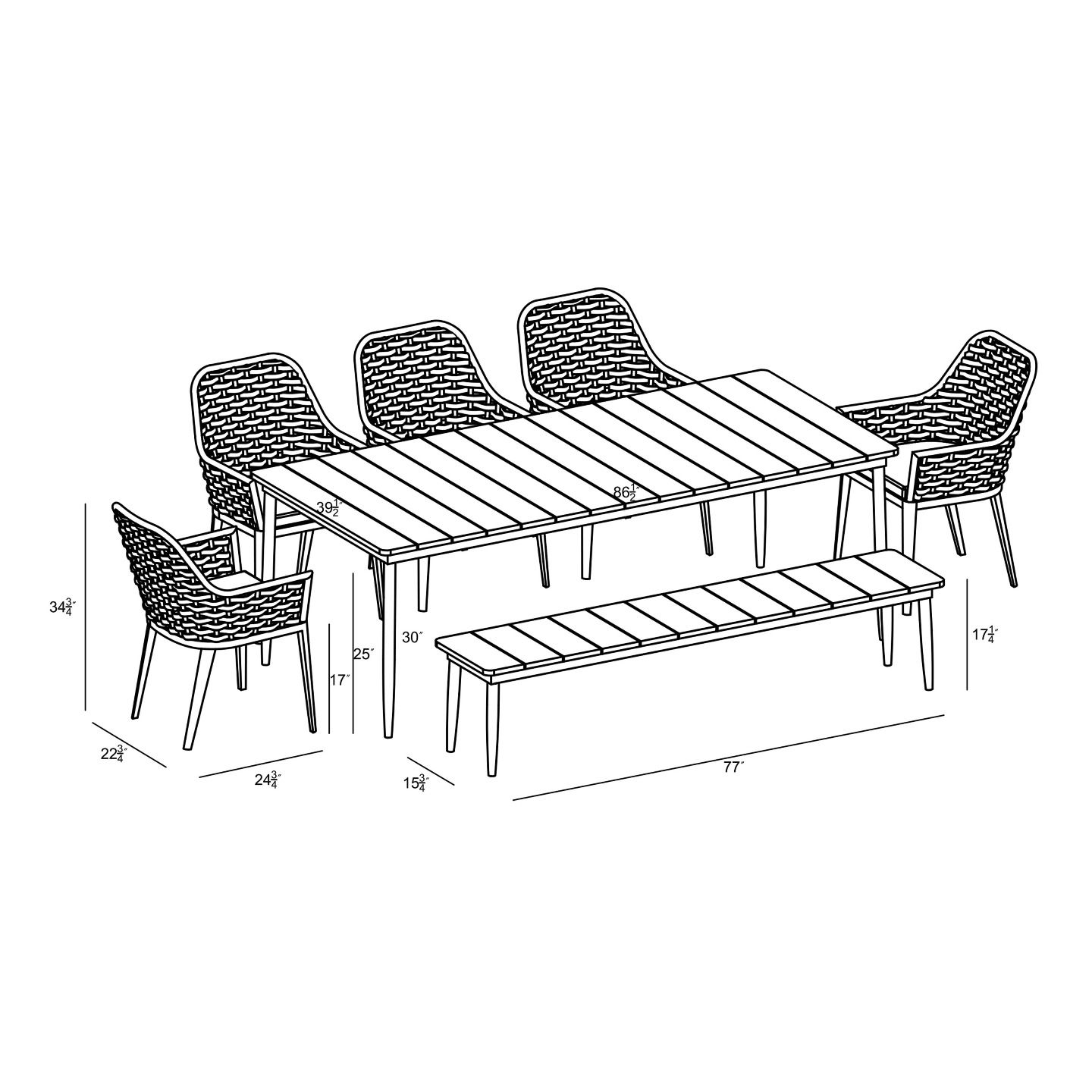 Louie 7 Pce Dining Set